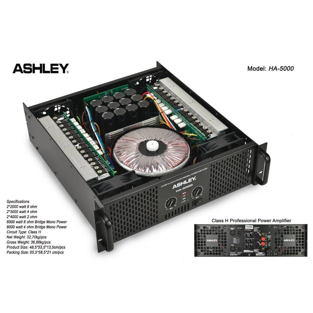 POWER AMPLIFIER ASHLEY HA5000 HA 5000 ORIGINAL