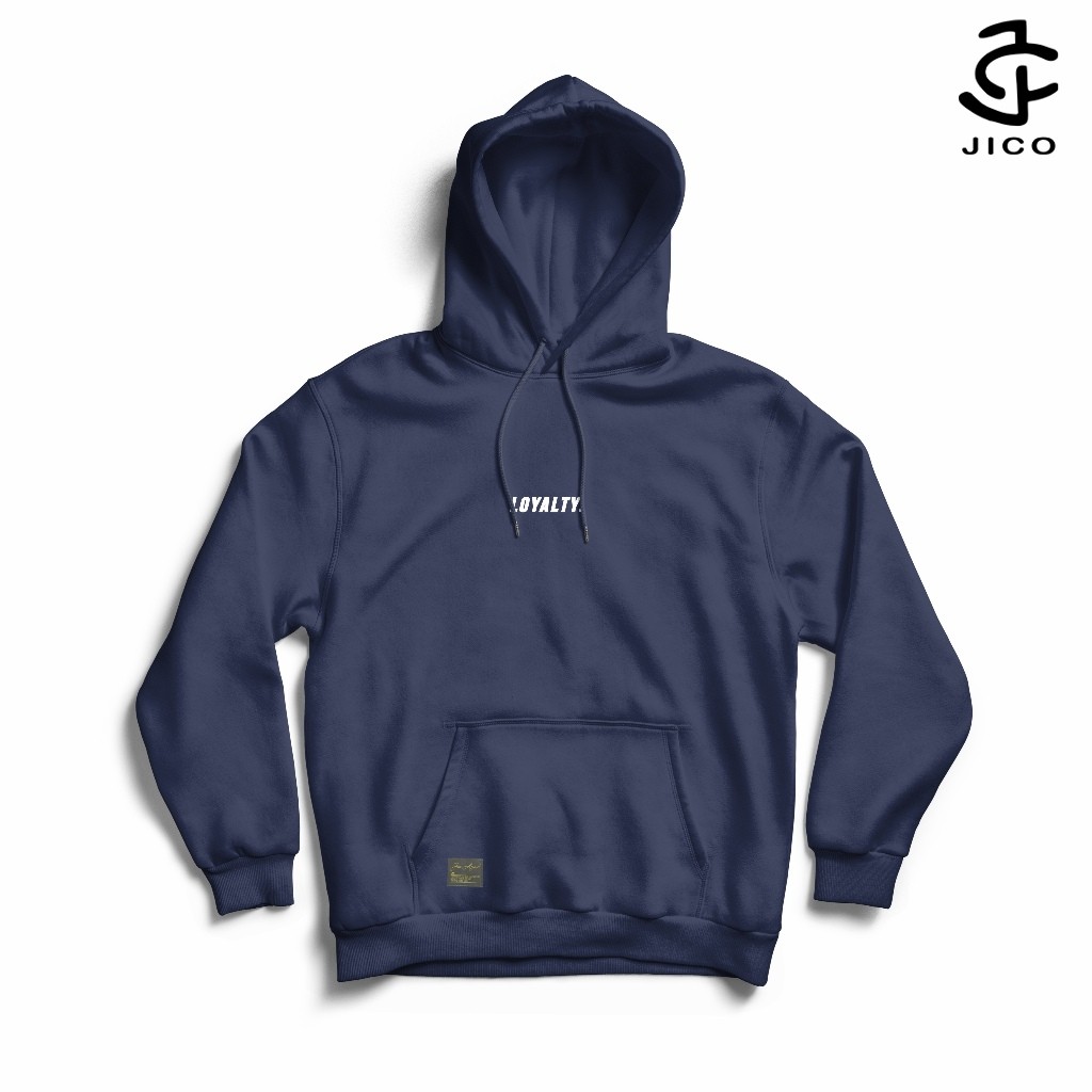 ZUKIMIMO - Jaket Hoodie Unisex Fleece Premium Sablon Loyalty Size M - XXL Warna Navy