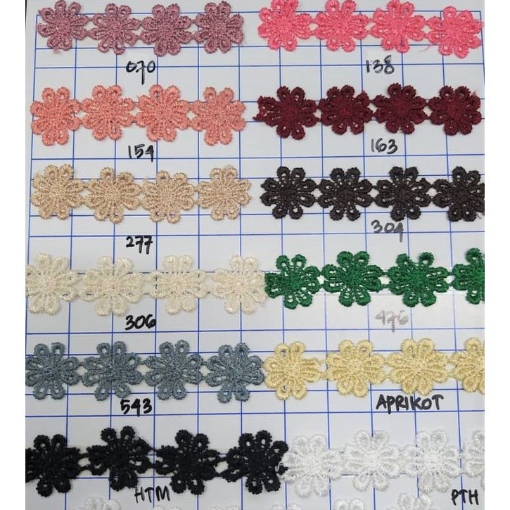 Renda Melati / Giper 15yard 1ikat / Bunga Bordir