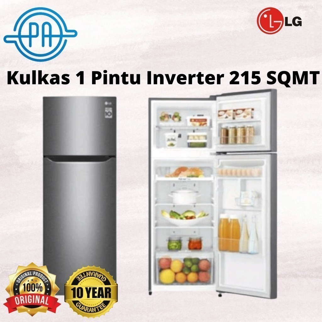 LEMARI ES LG GNB215SQMT INVERTER / KULKAS 2 PINTU LG INVERTER GNB 215 SQMT