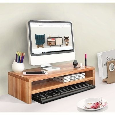 Meja Monitor Komputer Minimalis Kayu