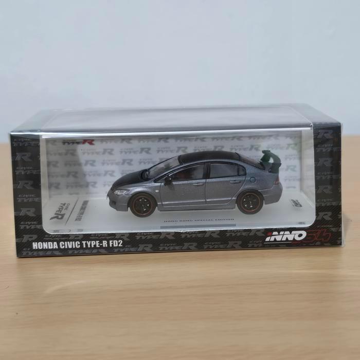 Inno INNO64 Honda Civic Type R FD2 Matte Grey Diecast Koleksi Mobil Mainan Mini Scale 1/64 Hot Wheel