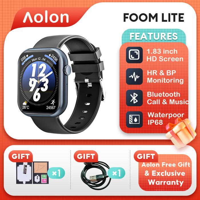 Shadow Phone Aolon New Smart Watch IP68 Jam Tangan Calculator Custom Wallpaper - Lite-Black
