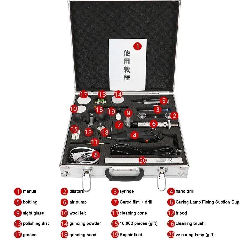 Auto Glass Repair Kit Front Windshield Repair Crack Professional Accessories Toolbox Windshield Repa