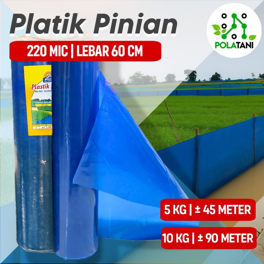 Plastik Pinian Biru Anti Hama Tikus/Plastik Fiber Pagar Sawah Lebar 60 cm Cap Kebo (Sudah Ada Lubang
