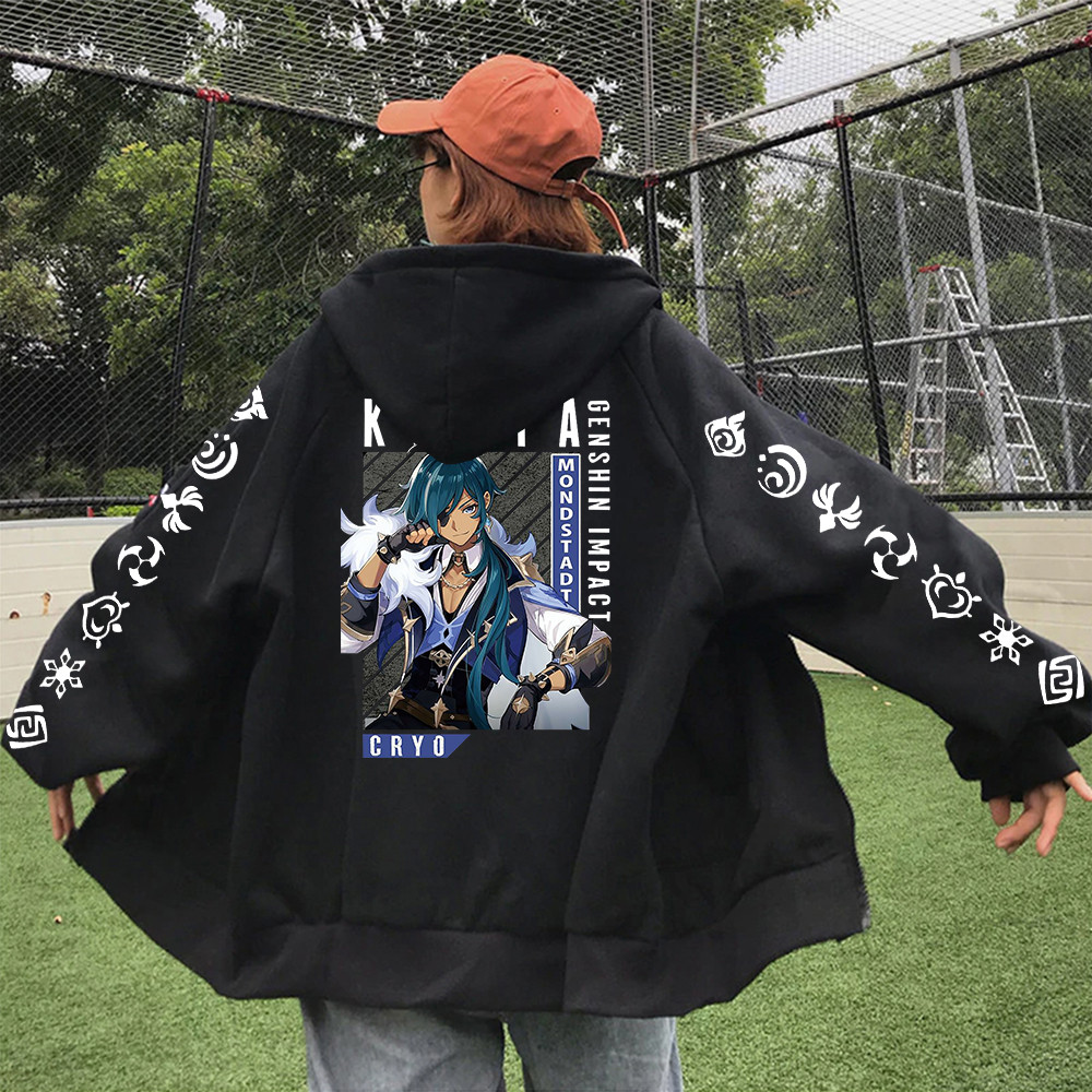 Kaeya genshin - jake hoodie Anime Game Genshin Impact Kaeya Alberich Zipper Hoodie