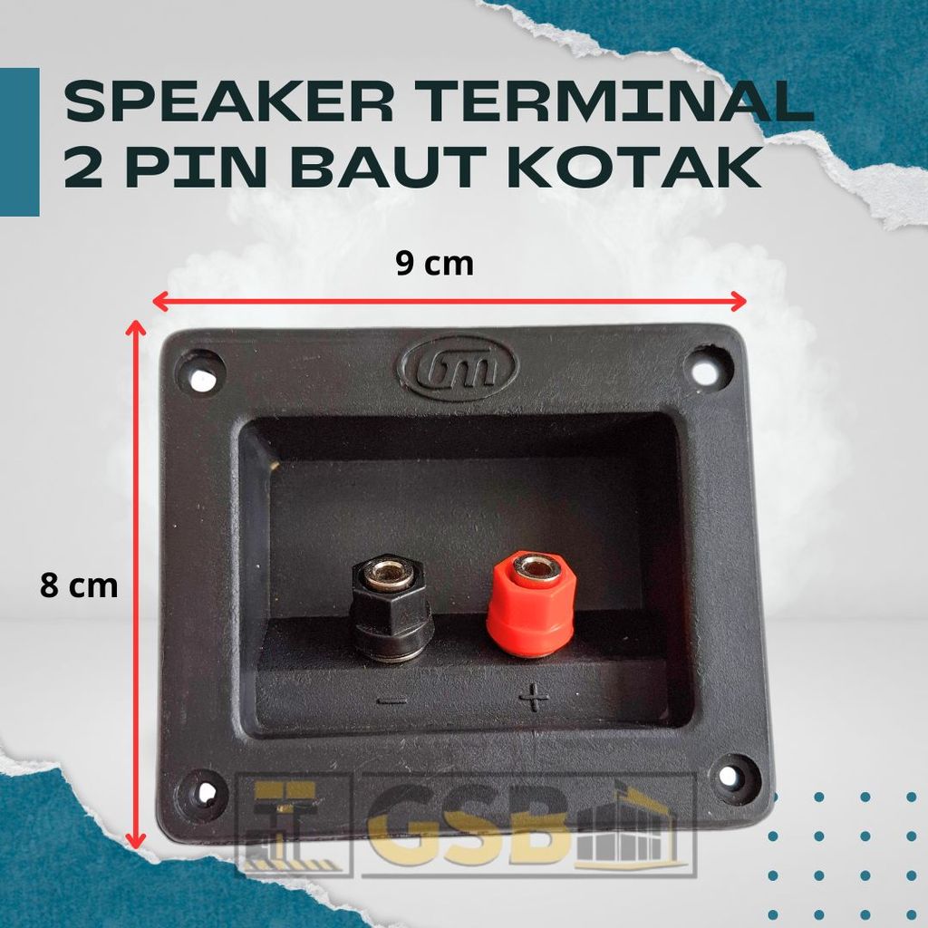 Speaker Terminal 2 Pin Kotak 8x9cm Konektor Banana Plug & Kabel Besar