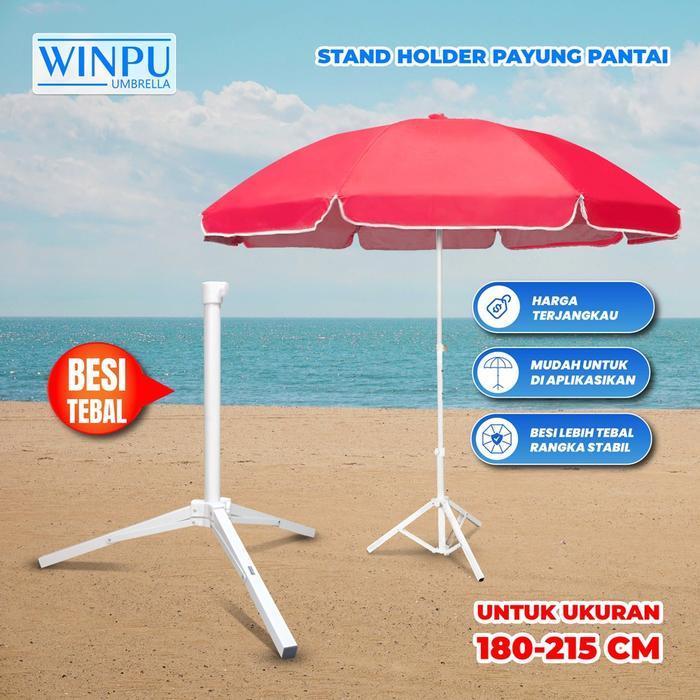 WINPU Payung Tenda Jualan Besar Ukuran Standar 180Cm - 215 Cm (Polos) - Stand Payung