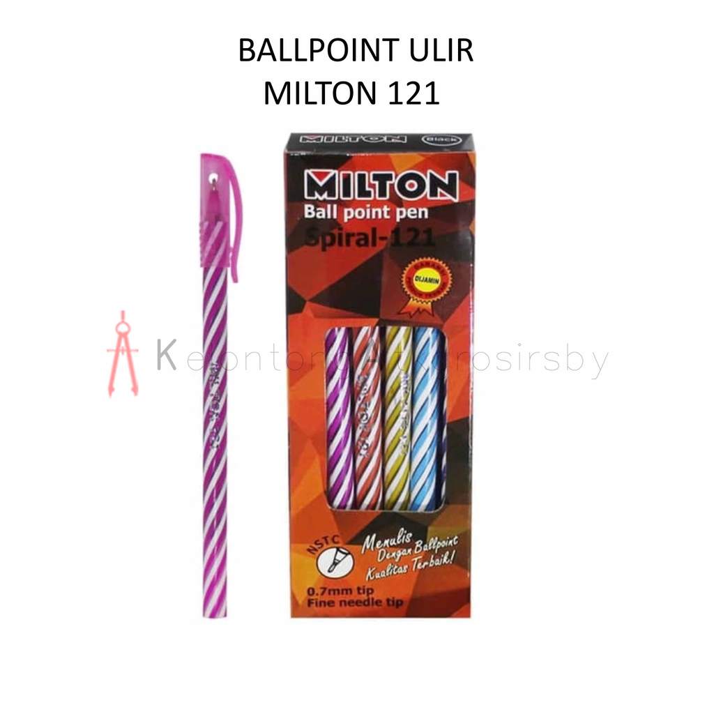 Ballpoint / Puplen / Bolpen (12pcs) Murah Lilin Ulir Milton 121
