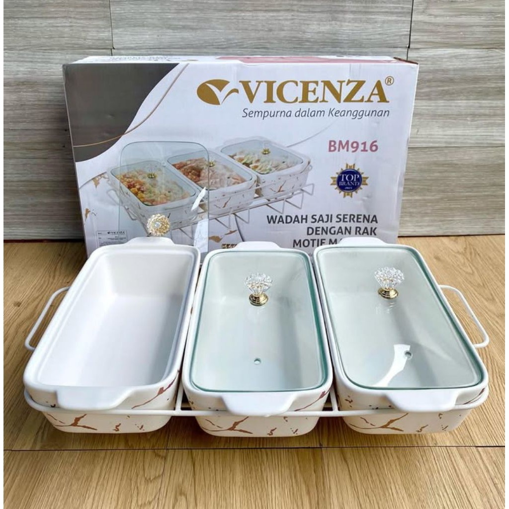 Prasmanan Wadah Saji Vicenza BM916 Keramik Marmer
