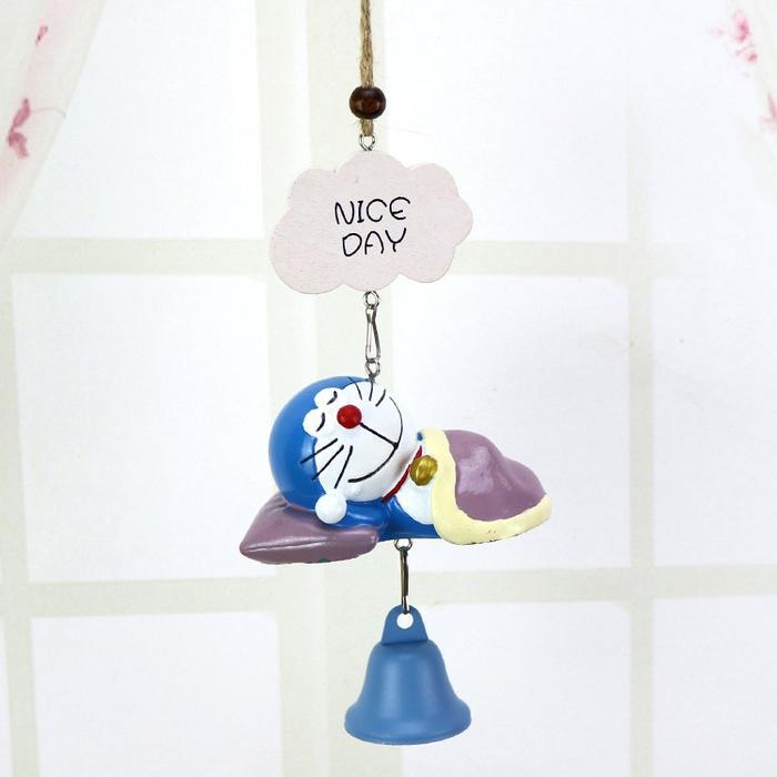 Outdoor Living Wind Chimes Yard Garden Karakter kartun Kucing Biru Copper Antique bilayer Windchime 