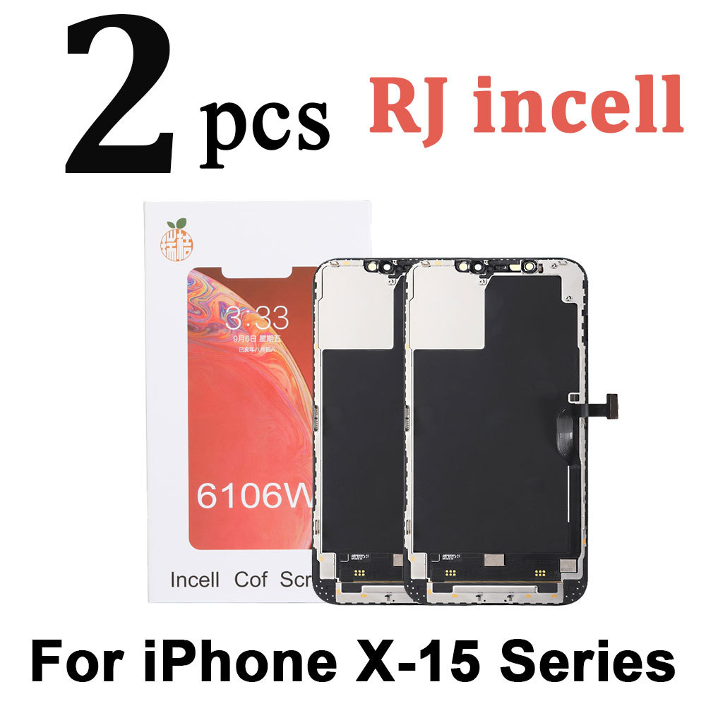 2 Pcs RJ Incell for iPhone X XS Max XR 11 12 Mini 13 Pro 14 Plus 15 LCD splay Tou gitizer Assembly S