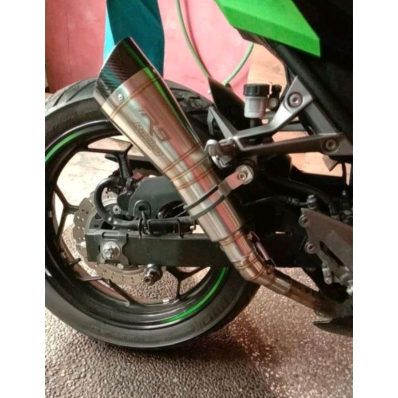 Knalpot racing R9 H2 Slip On Ninja 250 R/Fi RR mono R25/MT25/CBR 250RR