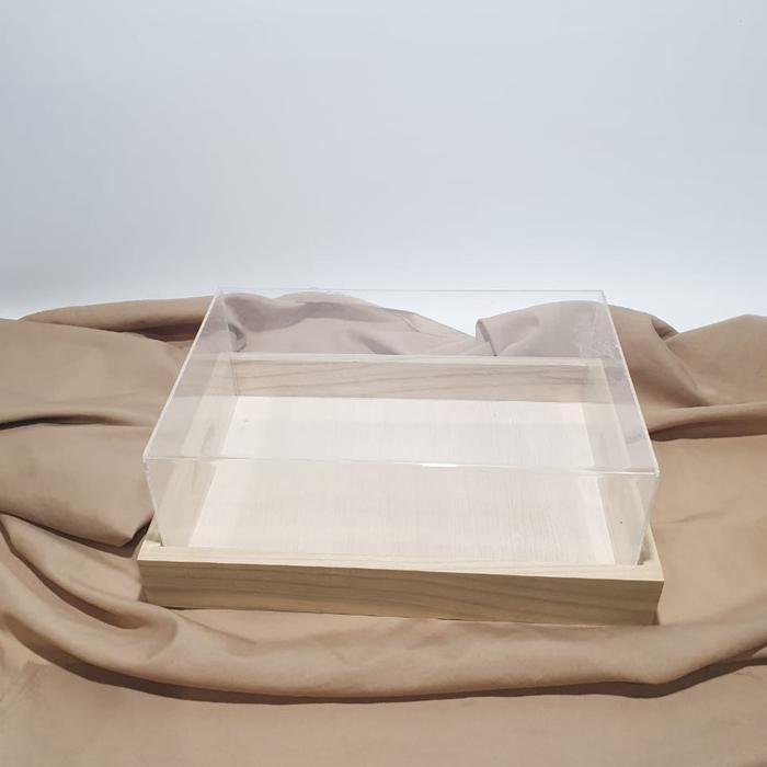 Baki Kayu + Tutup Akrilik / Tray + Acrylic Lid Ptomo