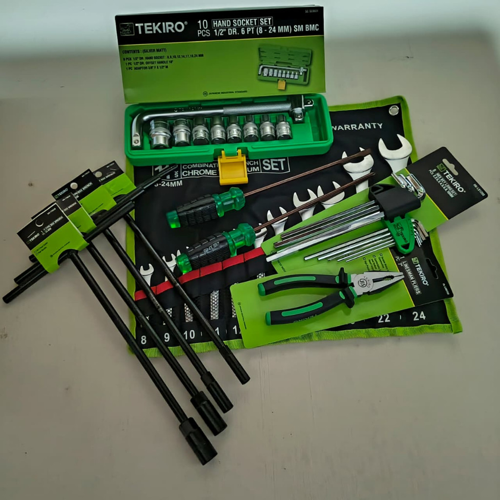 TEKIRO PAKET KUNCI BENGKEL 1 SET LENGKAP FULL SET / ALAT TUKANG / PERKAKAS BENGKEL / TOOLSET / TOOLS