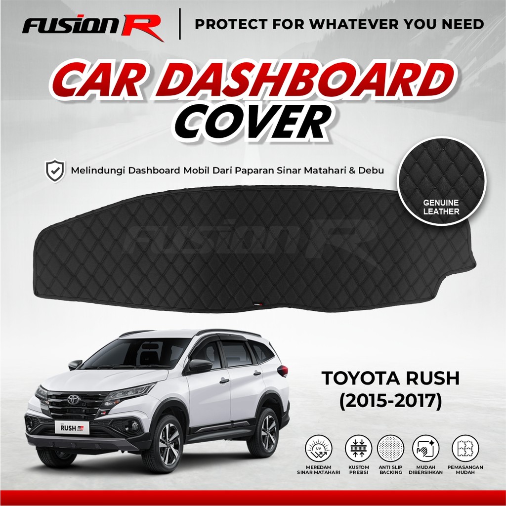 Cover Dashboard Mobil Rush Terios 2015-2017 Pelindung Dashboard Kulit Anti Slip