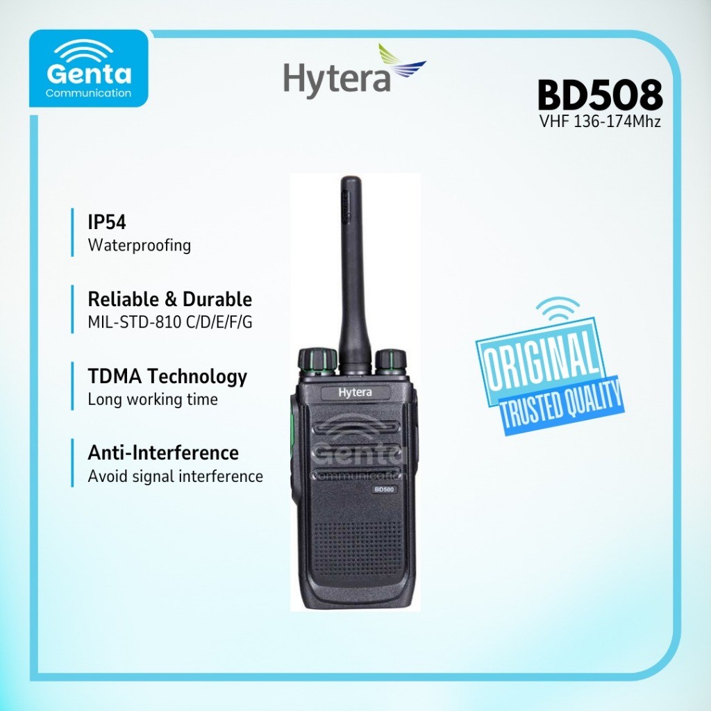 HT HYTERA BD508 / HYTERA BD-508 VHF 136-174Mhz GARANSI BARU ORIGINAL TERMURAH