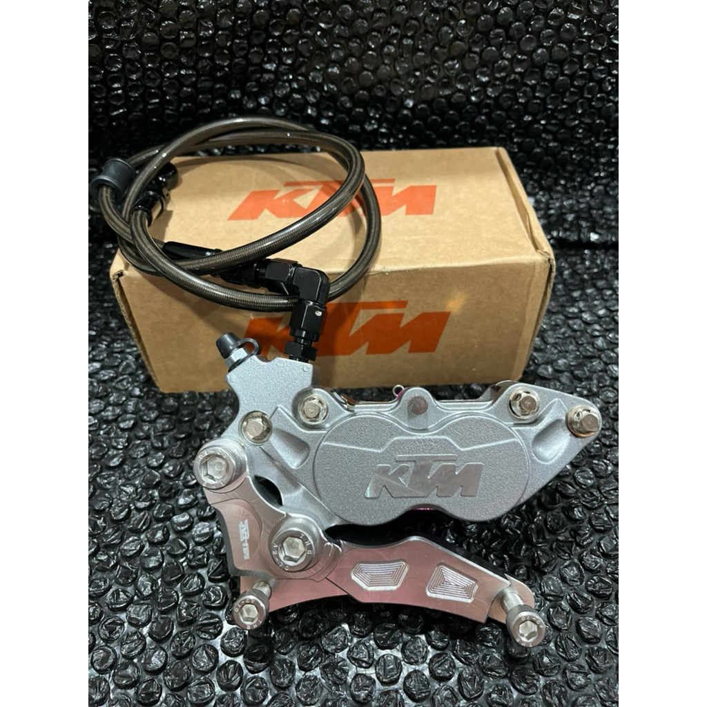 PAKET KALIPER AXIAL BIGPOT 4 PISTON + BREKET HONDA BEAT, VARIO 110Fi, VARIO 125, SCOOPY RING14, SPAC