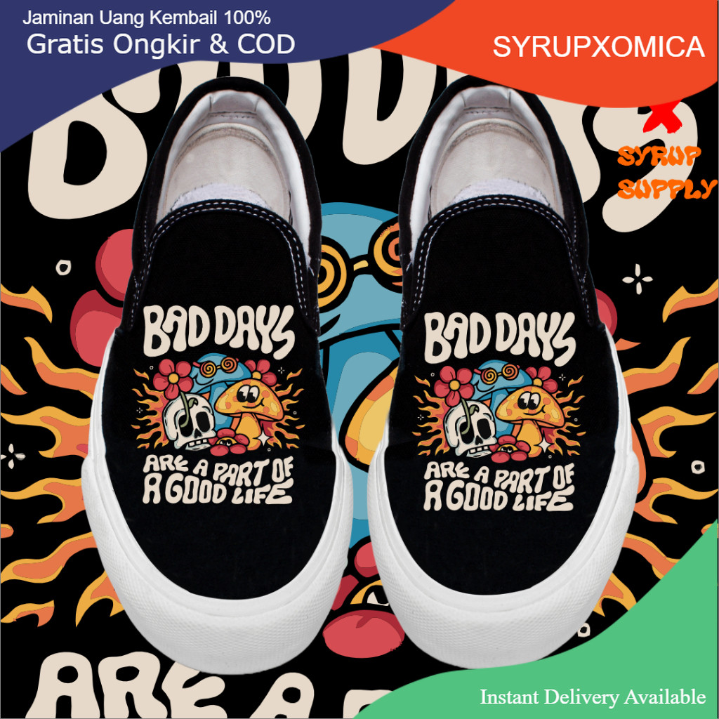 Syrup supply Official | slip on Bad Days | sepatu slip on | sneaker | sepatu unisex