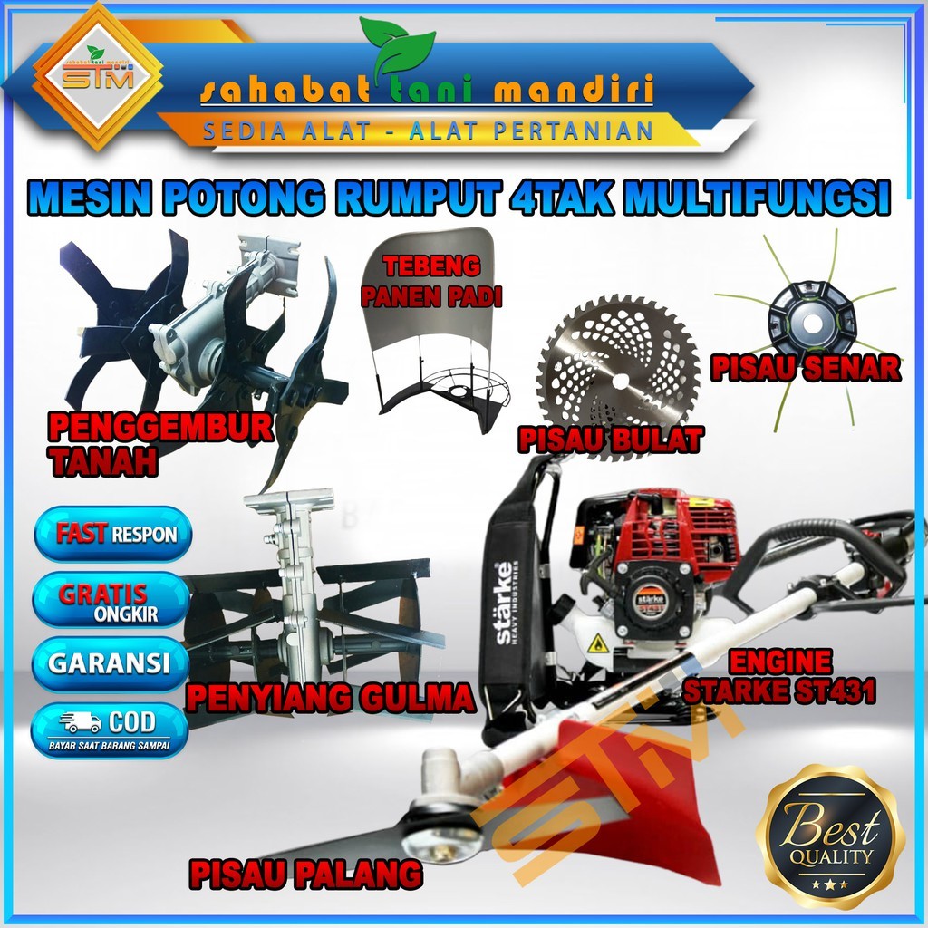 Mesin Potong Rumput 4Tak Multifungsi Lengkap