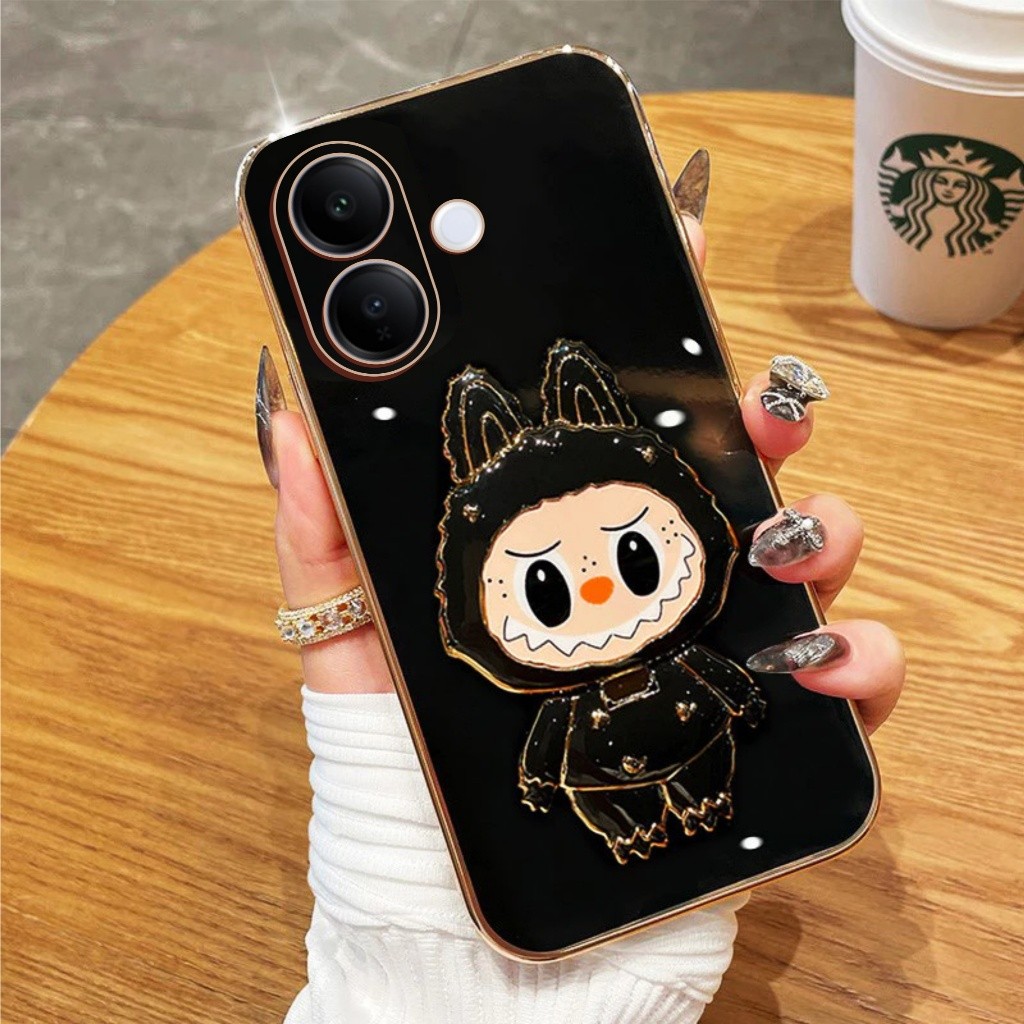 Soft Case Vivo V60 Lite 4G 5G Boneka Mirror Stand Bracket