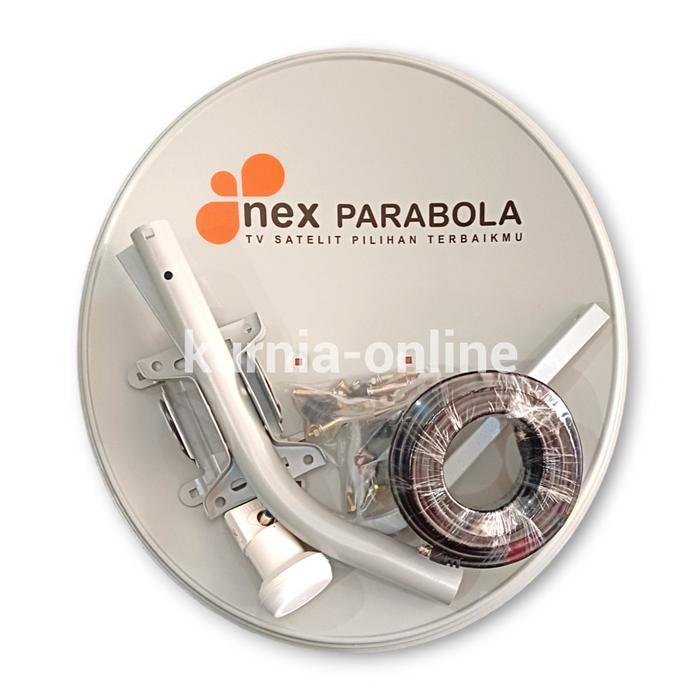[ELECTROMAX] Parabola mini odu paket 45cm lengkap kabel lnb tanpa receiver - PUTIH SOLID NEX