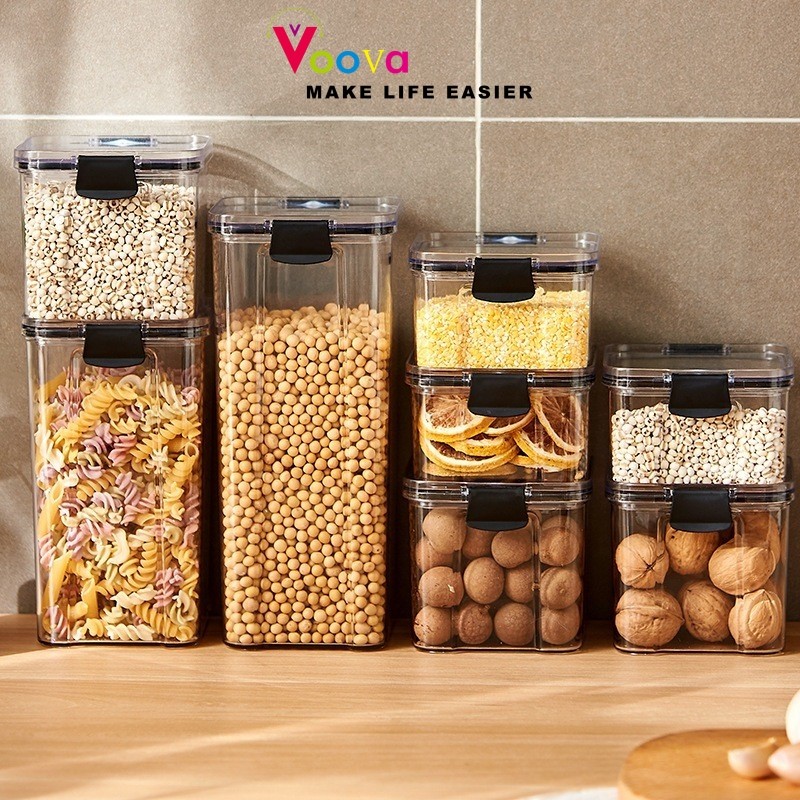 VOOVA Toples Akrilik Set/ Toples Tebal Kedap Udara/ Set Toples Lebaran