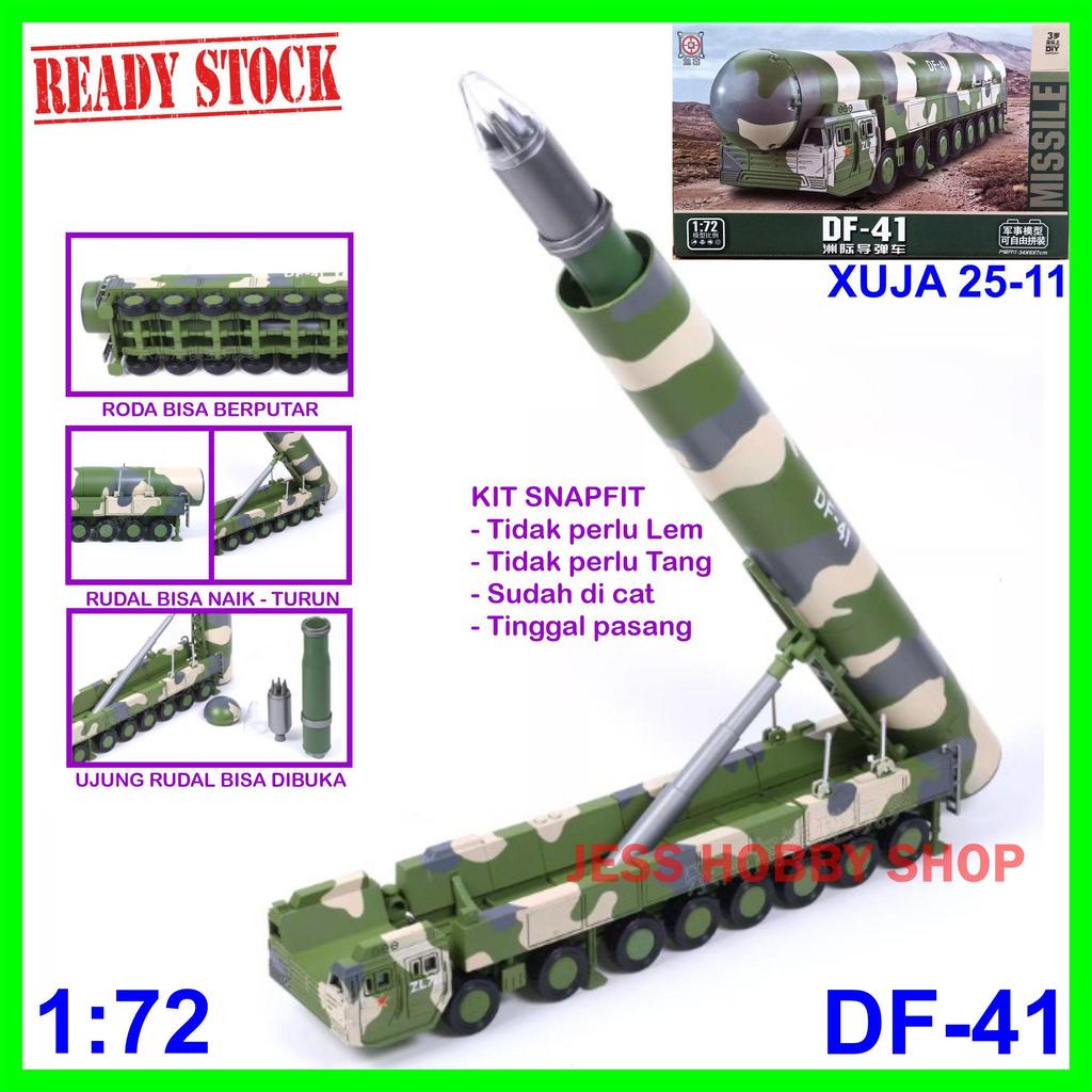 Model Kit XUJA 1/72 Dong Feng DF-41 Rudal ICBM China DF41 Misil Balistik Tank Snapfit Military Block