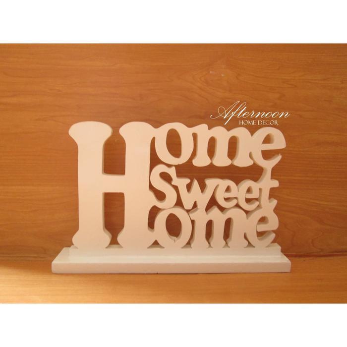 Tulisan Kayu Wooden Letter Home Sweet Home - Putih