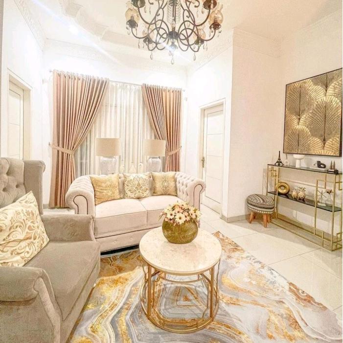 Karpet Marble Estetik Ukuran Medium - Marble Gold