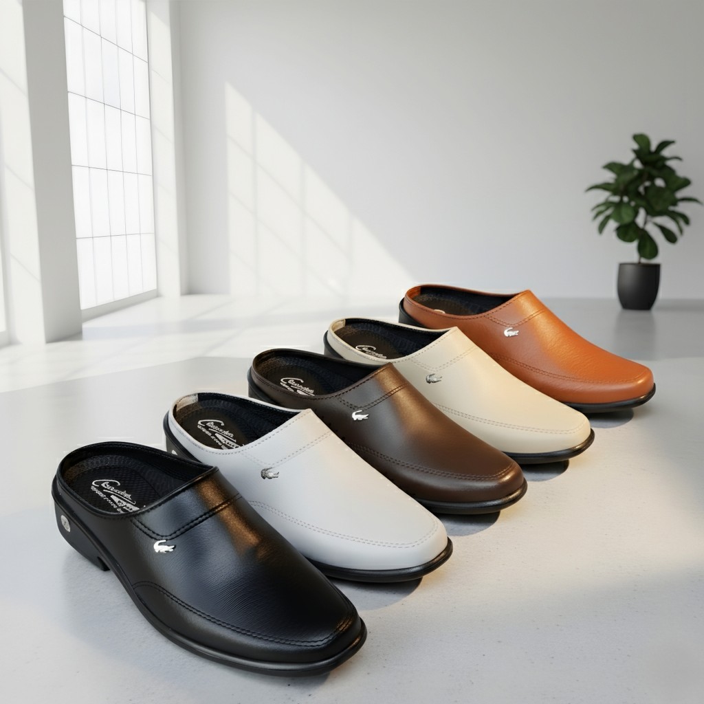 SANDAL DEWASA BUSTONG SLOP FORMAL KULIT PRIA SEPATU KARET TERBARU SELOP