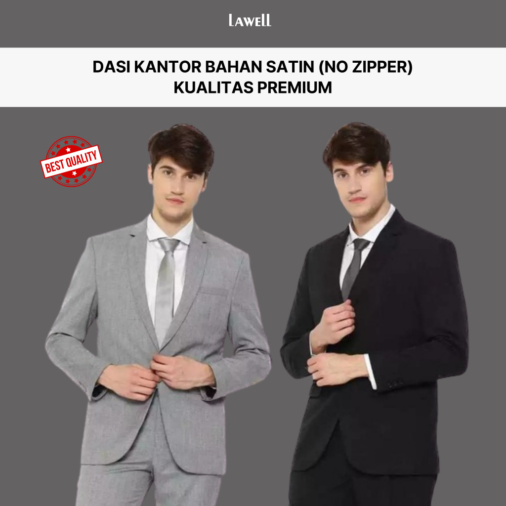 Lawell Dasi Pria Formal Dasi Kantor Bahan Satin Tanpa Zipper Kualitas Premium Branded