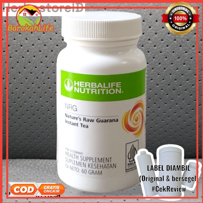 Herbalife NRG Original 100% LABEL DILEPAS Nature's Raw Guarana Instant Tea / NRG (packing bubble/dus