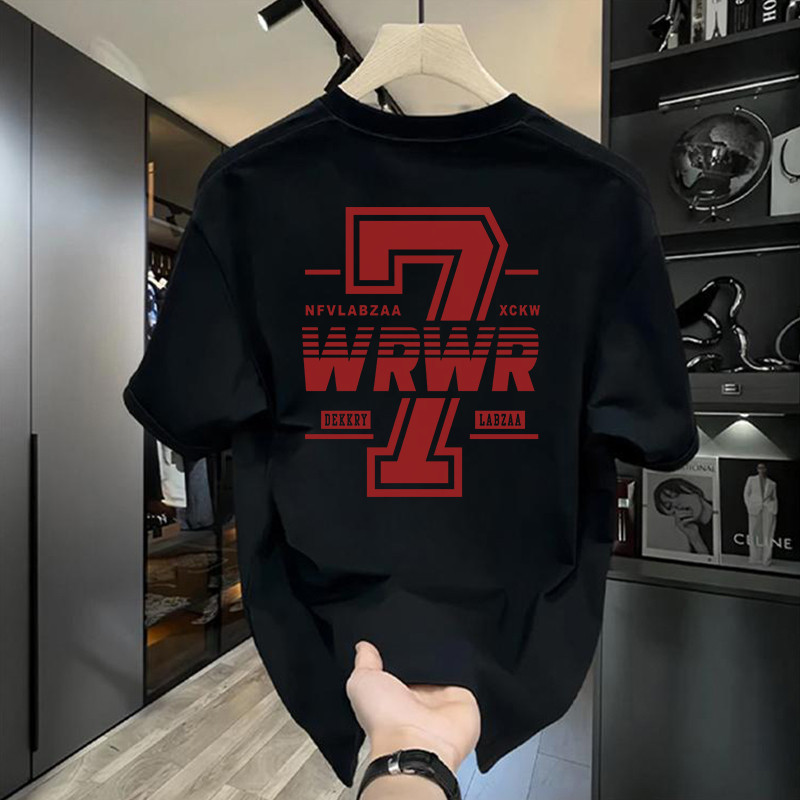 COD Kaos Katun Combed WRWR Angka 7 – Baju Pria Wanita Oversize Kekinian