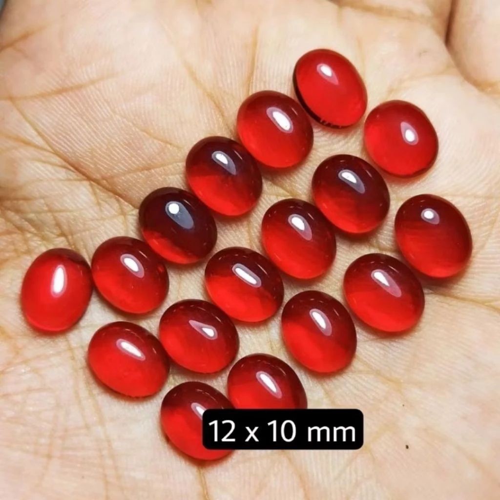 Batu Akik Delima Merah Siem Obsidian 12x10 Mm asli