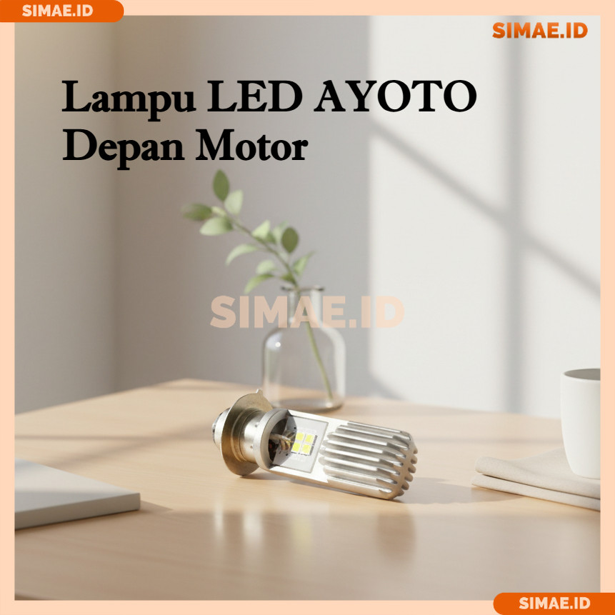 Lampu Depan Motor LED AYOTO M2B Double Beam H6 AC DC 8+8W 1000 Lumens Cahaya Putih