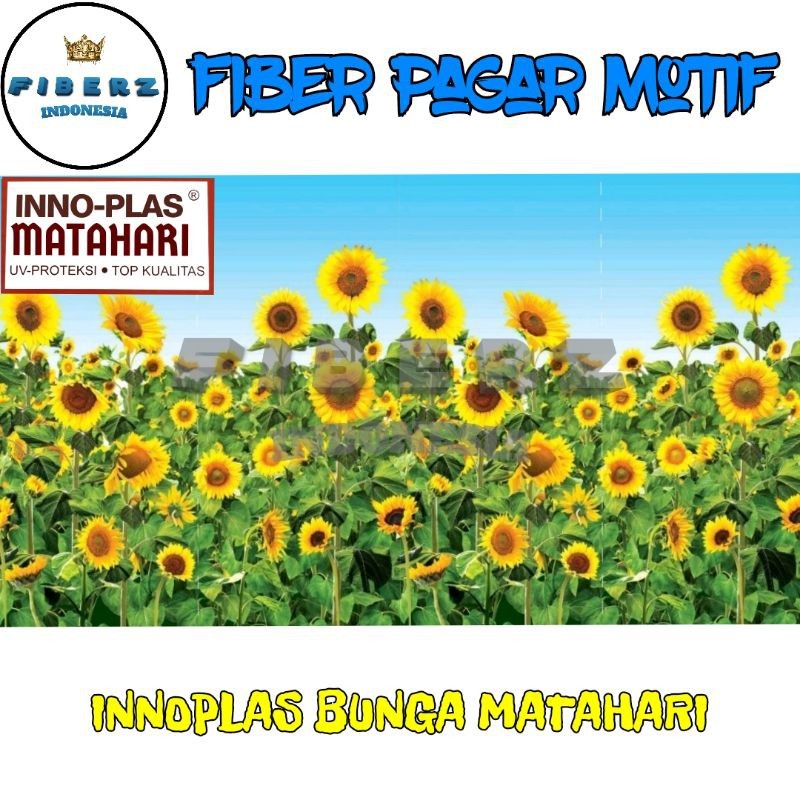 INNOPLAS - Fiber Plastik Penutup Pagar Motif BUNGA MATAHARI Meteran