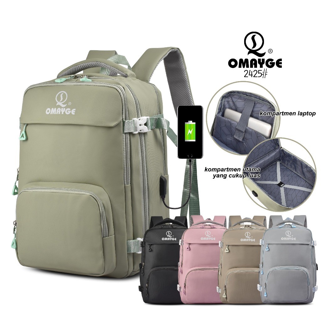 Omayge-Tas Ransel Omayge 2425 Tas Backpack Travel Koper Tas Bahu-Tas Backpack