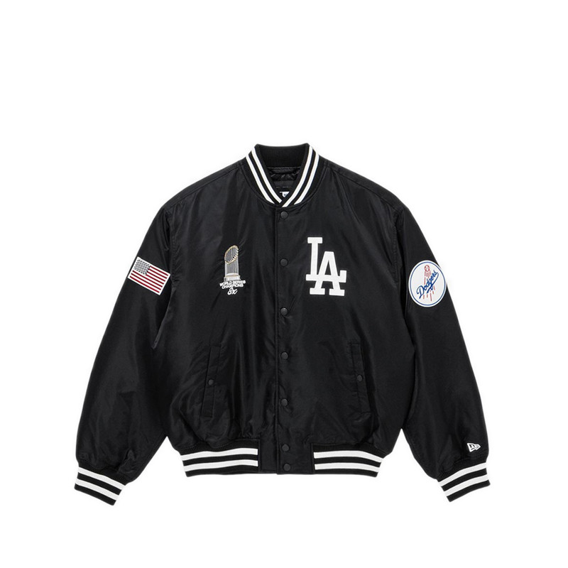 New Era Jacket Mlb World Series Champions Los Angeles Dodgers Men's Jacket - Black