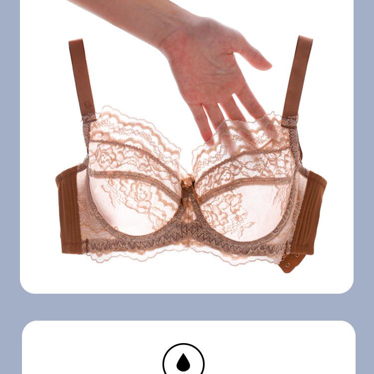 [Miss Lace]Bra wanita transparan dengan kawat dan renda untuk kenyamanan dan dukungan