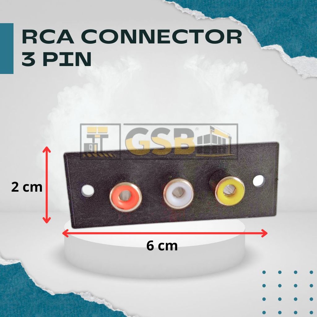 RCA Jack 3 Pin Lurus Merah Putih Kuning Konektor Audio Video Amplifier & TV