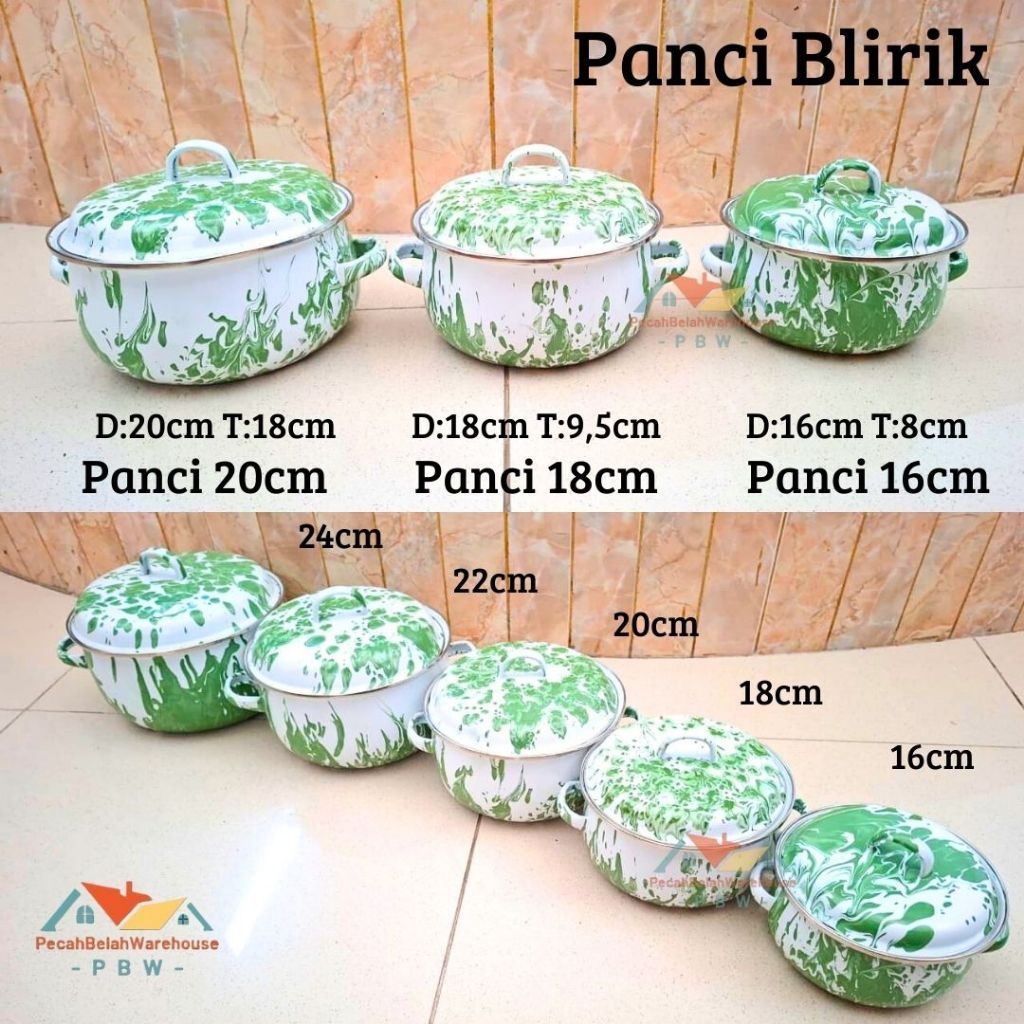 [Ecer] Panci Blirik Enamel / Panci Enamel Blirik Tutup / Panci Sayur Jadul