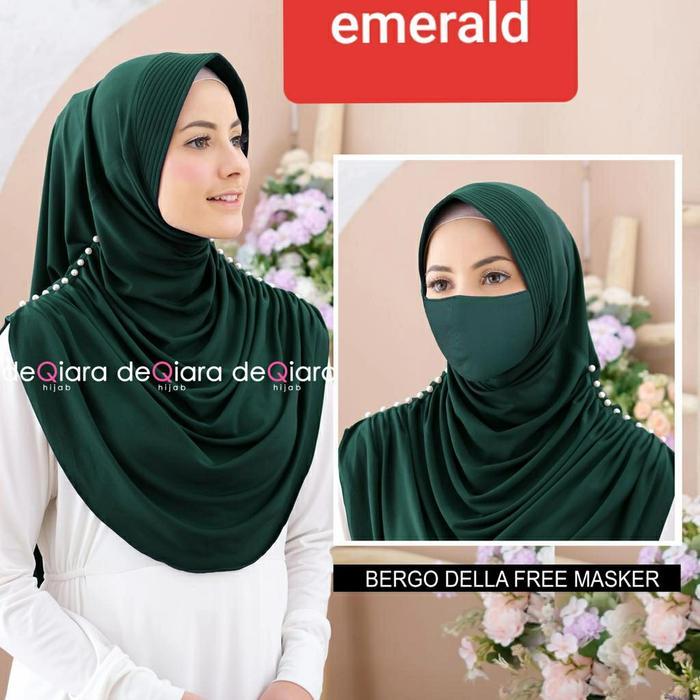 Hijab jilbab antem jersey polos  Bergo della ginal deqiara