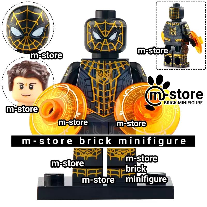 mainan kreatif edukatif spider-man spiderman black and gold suit no way home