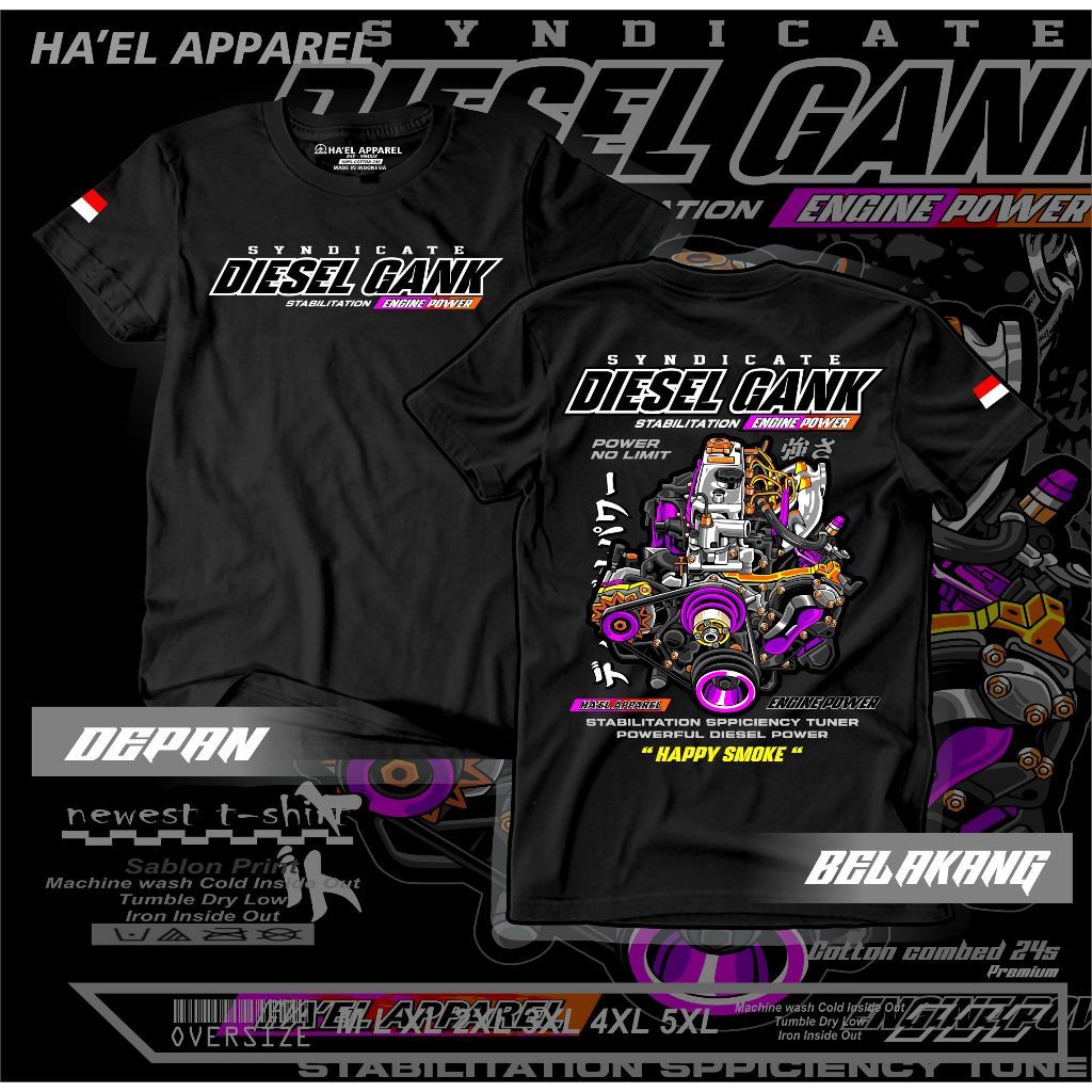 KAOS " DIESEL GANK Original Ha'el " BAJU ENGINE POWER | KAOS " DIESEL POWER "