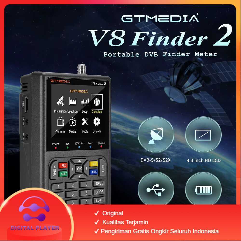 GTmedia Alat Pencari Sinyal Satelit Parabola Digital Satellite Finder - V8 Finder2
