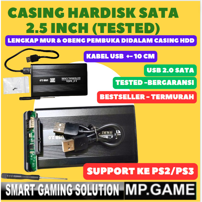 Bbs - Casing HDD Hardisk 2.5 Inch Sata External Case USB 2.0 casing Hardisk Laptop PS3 WII