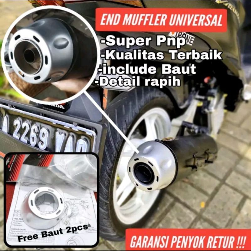 End Muffler Tutup Corong Knalpot Universal Standar Vario TZM CMS dll