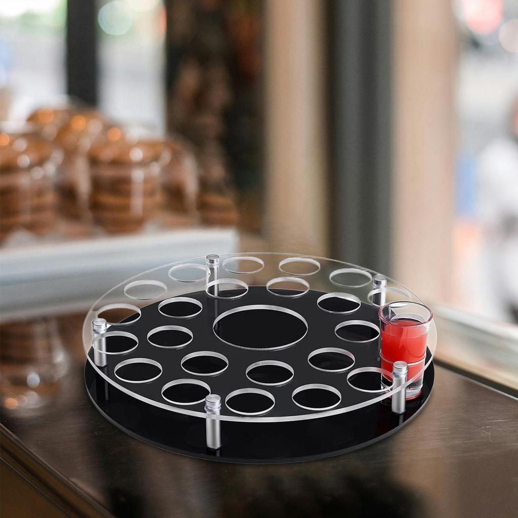 Shot Glass Holder Tasting Gift Acrylic Bar Accessories Cup Organizer Wine Glass Serving Tray for Clu