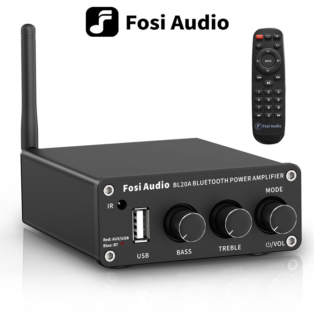 Fosi Auo Bluetooth TPA3116 Sound Power Amplifier 2.1 100W Mini HiFi Class D Amp Bass Treble With U-s